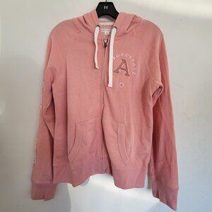 NEW Aeropostale Baby Pink Hoodie Full Zip Long Sleeve Fleece Jacket Size Medium